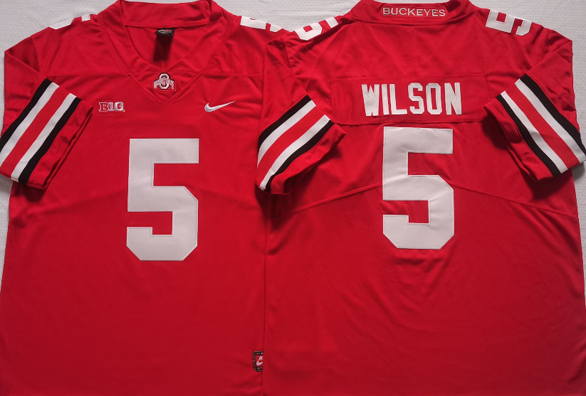 Men's Ohio State Buckeyes Garrett Wilson #5 Scarlet Jersey